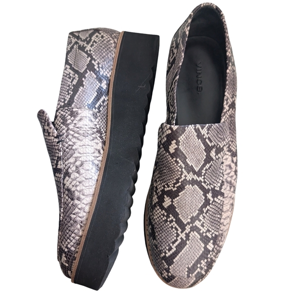 Vince Shoes - VINCE Zeta Snake Print Platform Loafers Size 9.5 - Like NEW!
